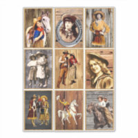 Vaqueros y niñas Collage de arte de fotos antiguas