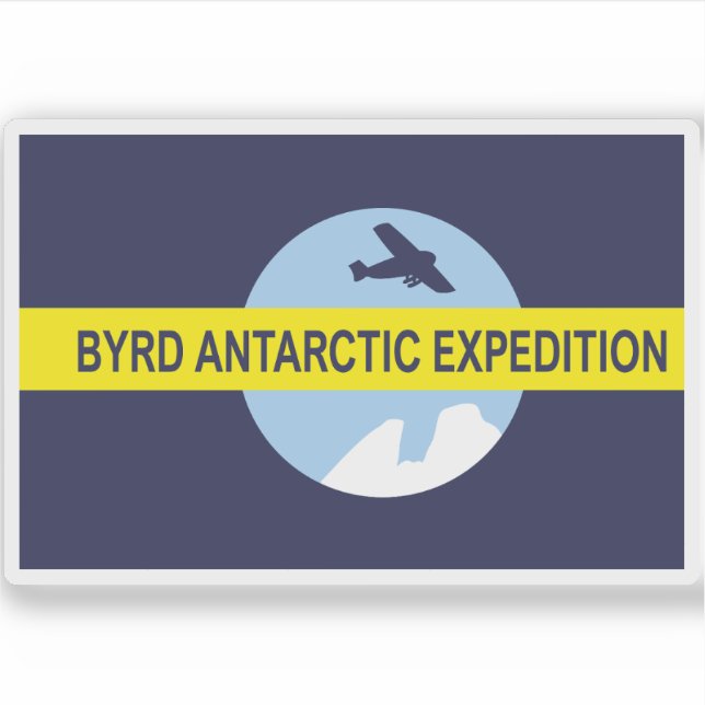 Pegatina Variante de Bandera de Expedición Antártica de Byr (Anverso)