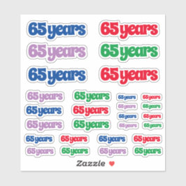 Pegatina Variedad de tamaños de 65 años