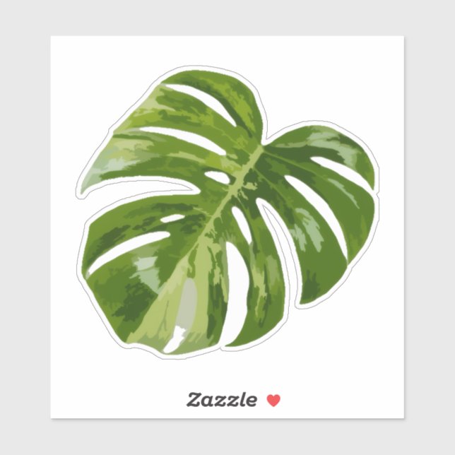 Pegatina Variegated Monstera Sticker – Clear Cut Leaf (Hoja)