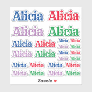 Pegatina Variety of Sizes of the Name Alicia