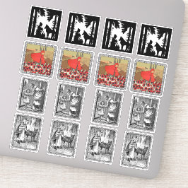 Pegatina Varios Caperucita Roja Con Escenas De Lobos