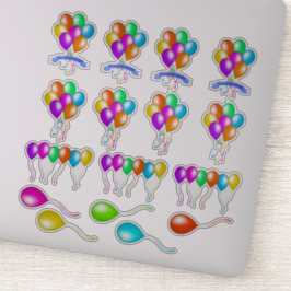 Pegatina Varios globos festivos de colores múltiples