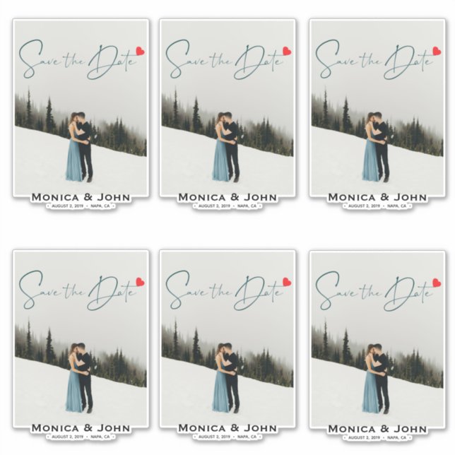 Pegatina Varios Guardar la foto de fecha personalizada (Anverso)