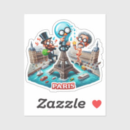 Pegatina Various Places: Caffee in Paris. Sticker #1