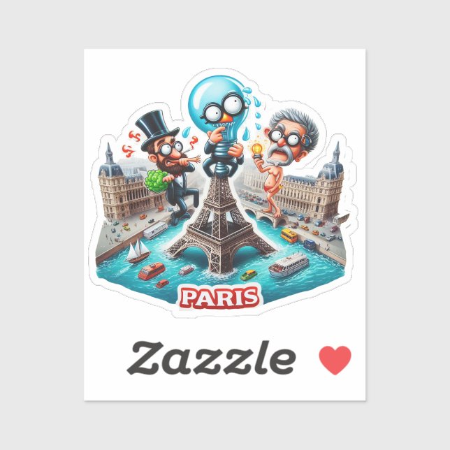 Pegatina Various Places: Caffee in Paris. Sticker #1 (Hoja)