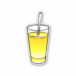Pegatina Vaso de vidrio para jugo de naranja