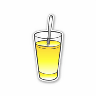 Pegatina Vaso de vidrio para jugo de naranja