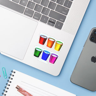 Pegatina Vasos de chupito de SlipperyJoe's seis tazas dispu