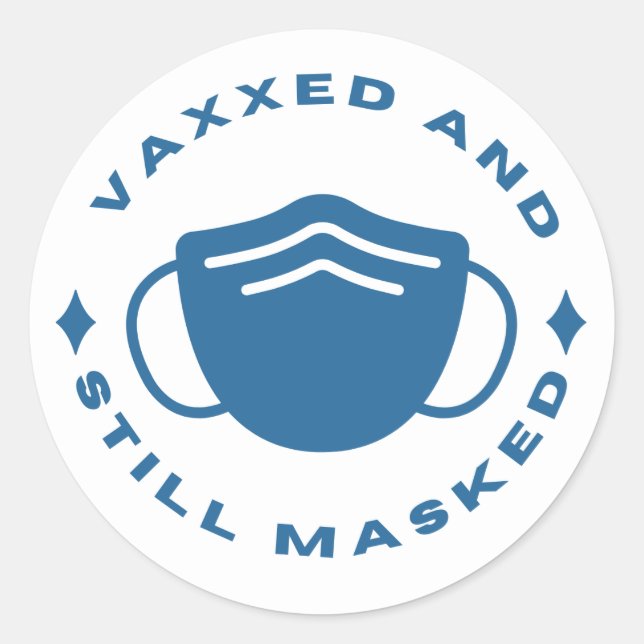 Pegatina Vaxxed y con mascarilla fija (Anverso)
