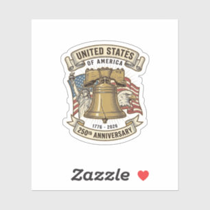 Pegatina Vector Patriótico del 250 Aniversario de Estados U