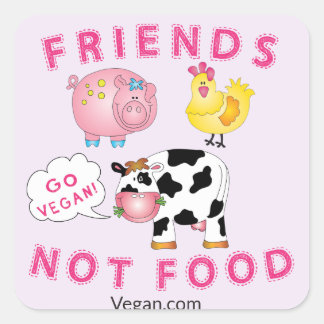 Pegatina Vegan - Amigos No Comida (20 Cuenta 1.5-i