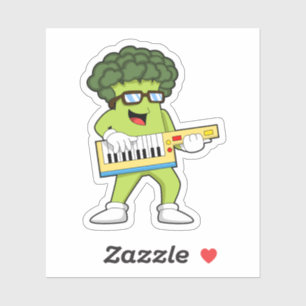Pegatina Vegan Broccoli en Music with Guitar