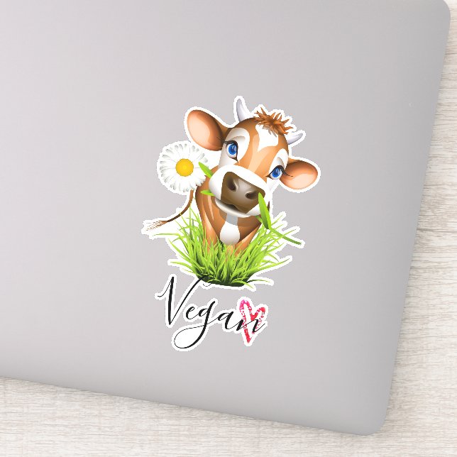 Pegatina Vegan Cow Animal Lover (Detalle)