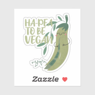 Pegatina Vegan Pun: Ha-pea va a ser vegan