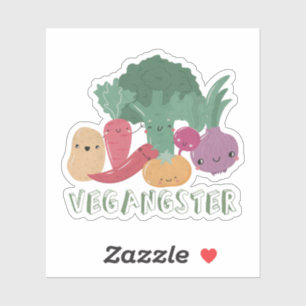 Pegatina Vegan Pun: Vegangster