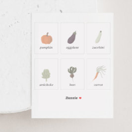 Pegatina Vegetable seed pack 2x3 Inch Label Set