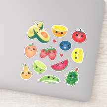 Vegetación y frutas del Personalizado de Kawaii sú