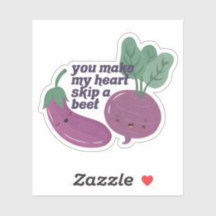 Pegatina Veggie Pun: Haces que mi corazón salte una remolac