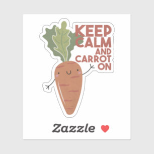Pegatina Veggie Pun: Mantén la calma y la arrogancia sobre 