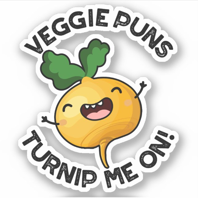 Pegatina Veggie Puns Me Convierte En Un Divertido Pun Veget (Anverso)