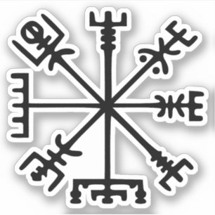 Pegatina Vegvísir (compás de Viking)
