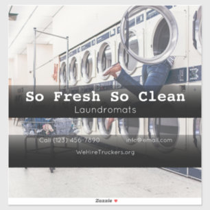 Pegatina Vehículo de la empresa de lavandería para publicid