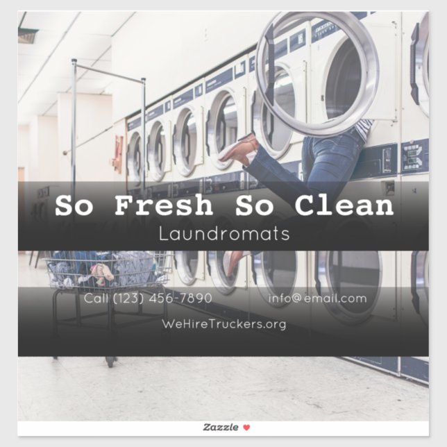 Pegatina Vehículo de la empresa de lavandería para publicid (Hoja)