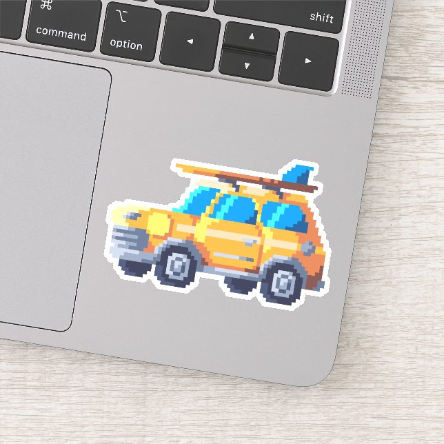 Pegatina Vehículo de viaje amarillo (Detalle)