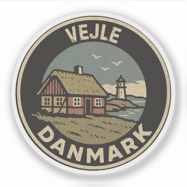 Pegatina Vejle, Dinamarca Danmark (Anverso)