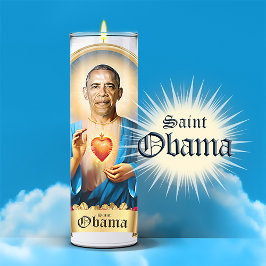 Pegatina Vela de oración de San Barack Obama