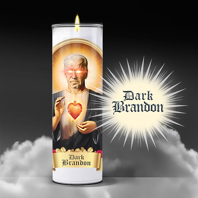 Pegatina Velas de la oración de Saint Dark Brandon (Dark Brandon Devotional Prayer Candle Sticker Label)