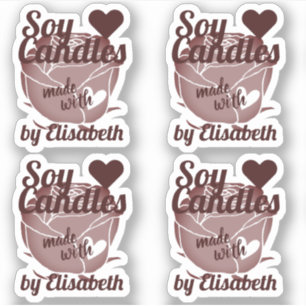 Pegatina Velas de Soja Hechas con Corazón con Gráficos de R