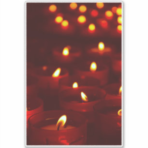 Pegatina velas de voz ardiendo en vigilia