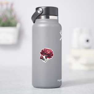 Pegatina Velvety Red Carnations Floral Watercolor