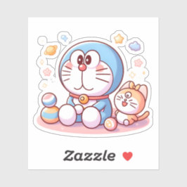 Pegatina Ven Ven Gato Y Doraemon