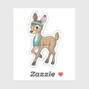 Pegatina Venado en gimnasio con toalla