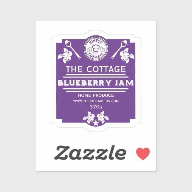 Pegatina Vendedor de mermelada de Blueberry (Hoja)