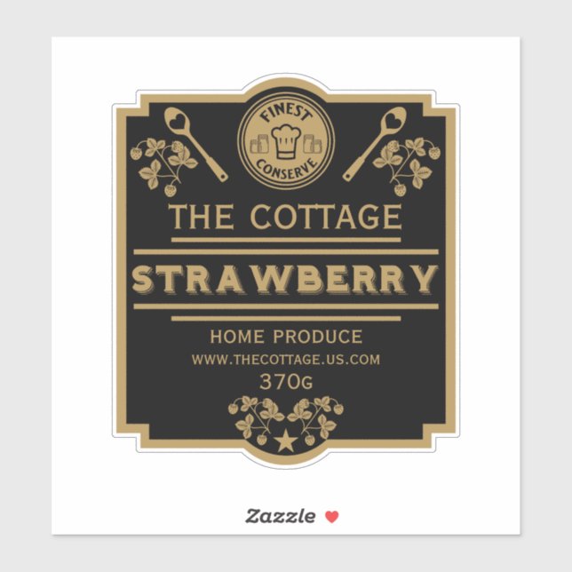 Pegatina Vendedor de mermelada de fresa (Hoja)