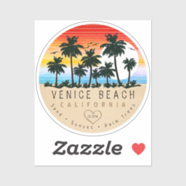 Pegatina Venecia Beach California Retro Palmeras Souvenir