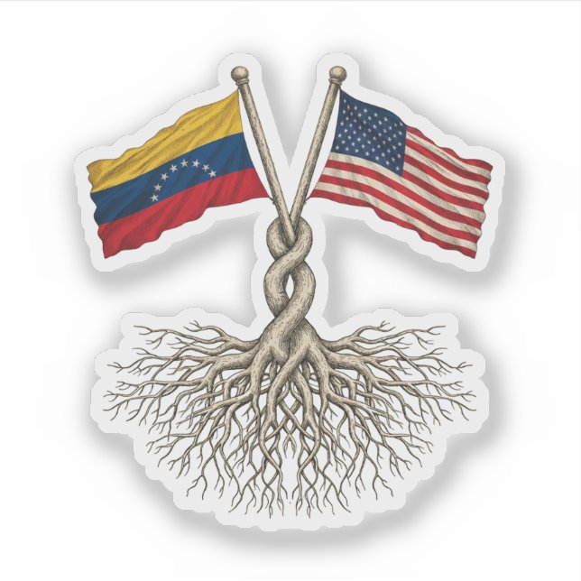 Pegatina venezolano-americano (Anverso)
