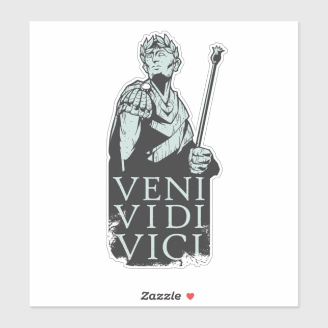 Pegatina Veni Vidi Vici Julius Caesar Roman (Hoja)