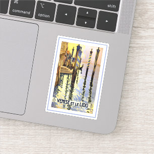 Pegatina Venise y poster del viaje de le Lido Vintage