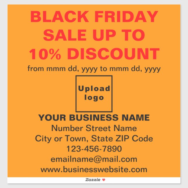 Pegatina Venta de Business Black Friday en color Naranja (Hoja)