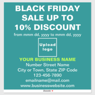 Pegatina Venta de Business Black Friday en verde Verde azul