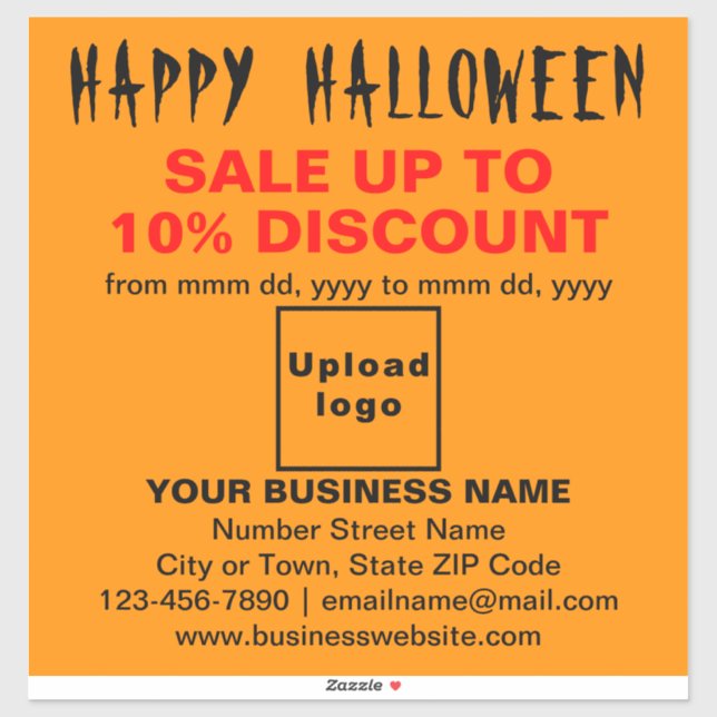 Pegatina Venta de Business Halloween en vinillo color Naran (Hoja)