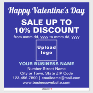 Pegatina Venta de San Valentín en Sticker de Vinilo Azul