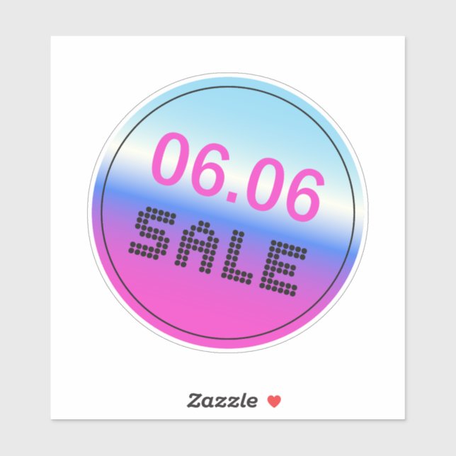 Pegatina Venta del 6 de junio Sticker de estilo holográfico (Hoja)