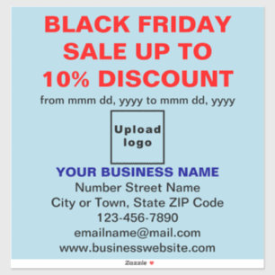 Pegatina Venta del Black Friday de Negocios en Light Blue