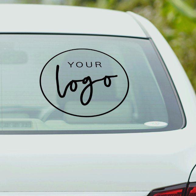 Pegatina Ventana de Parachoque de coches sencillo promocion (Minimalist modern black and white business logo car bumper magnet)